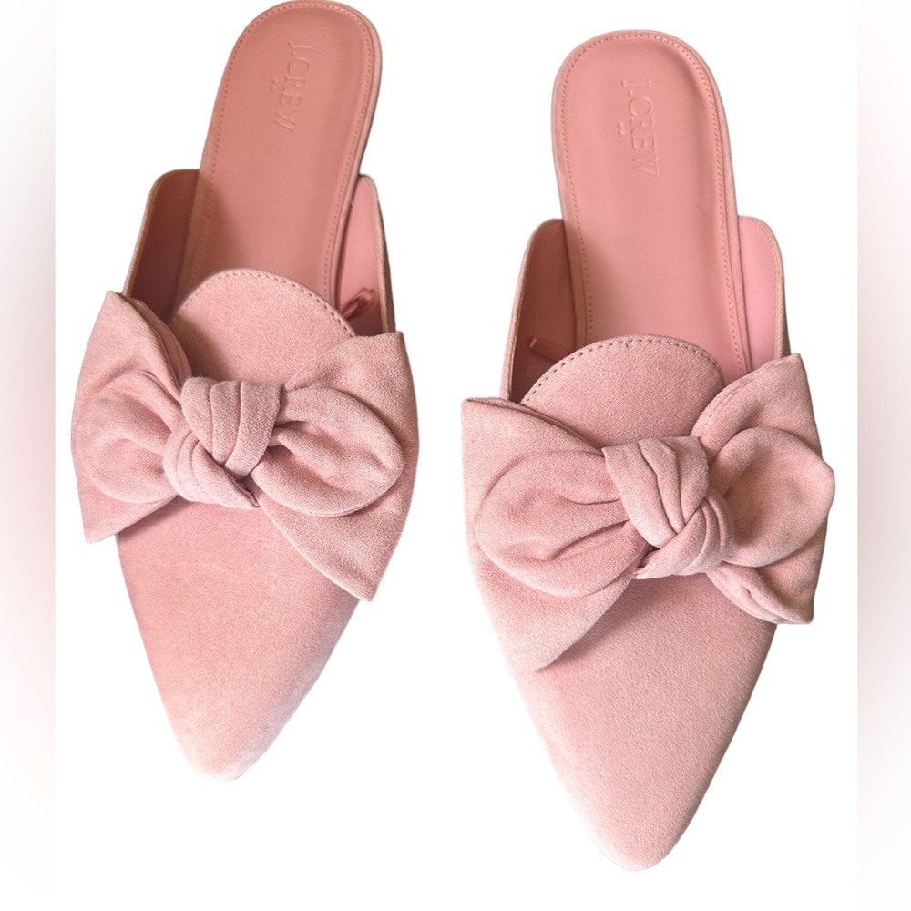 J. Crew Pink Mules with Bow
